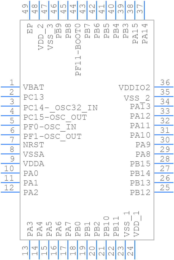 STM32F042C6U6 - STMicroelectronics - PCB symbol