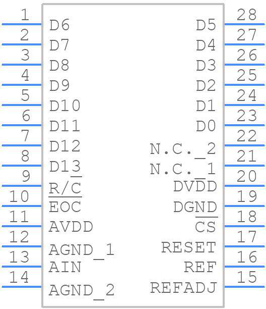MAX1157AEUI+ - Analog Devices - PCB symbol