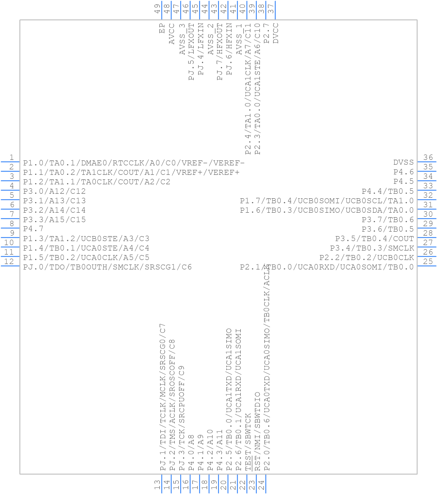 MSP430FR59691IRGZT - Texas Instruments - PCB symbol