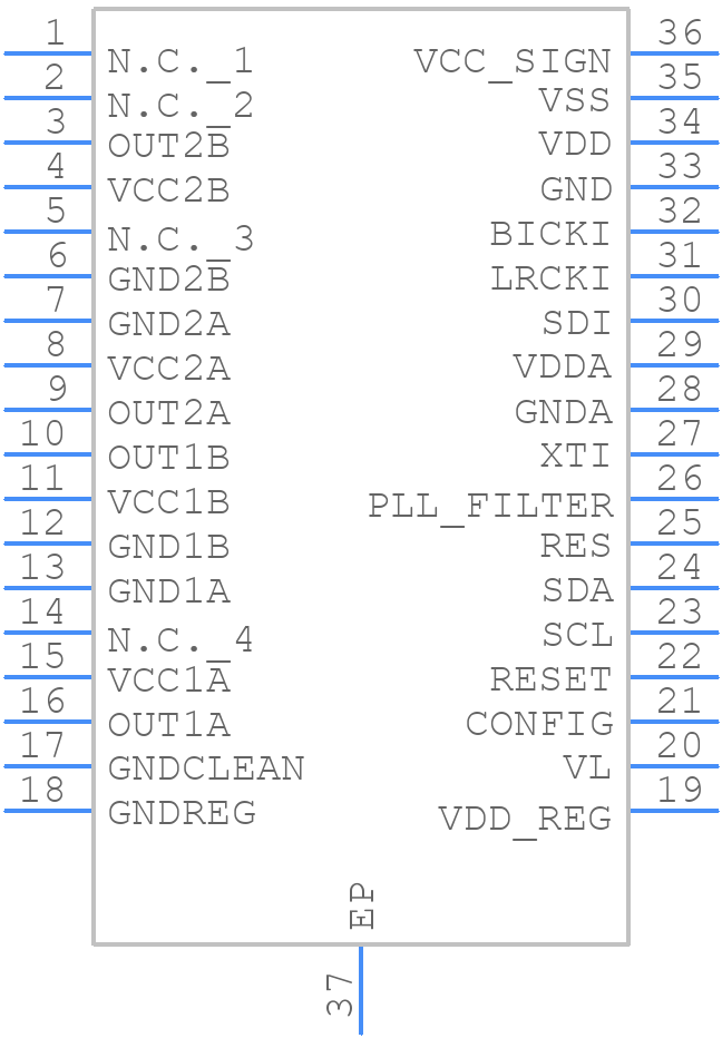 STA323W13TR - STMicroelectronics - PCB symbol