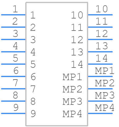 14FLZT-SM1-TF - JST (JAPAN SOLDERLESS TERMINALS) - PCB symbol