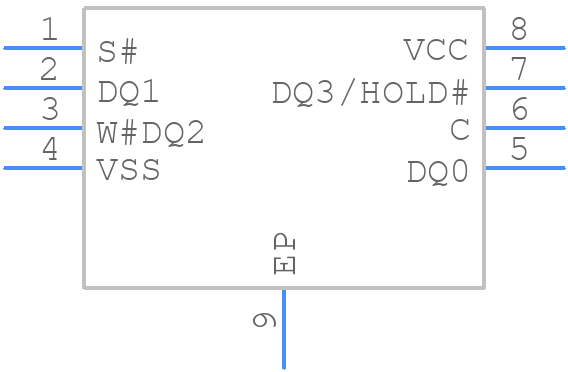 MT25QL128ABA1EW7-0SIT - Micron - PCB symbol