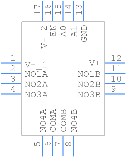 MAX4639ETE+T - Analog Devices - PCB symbol