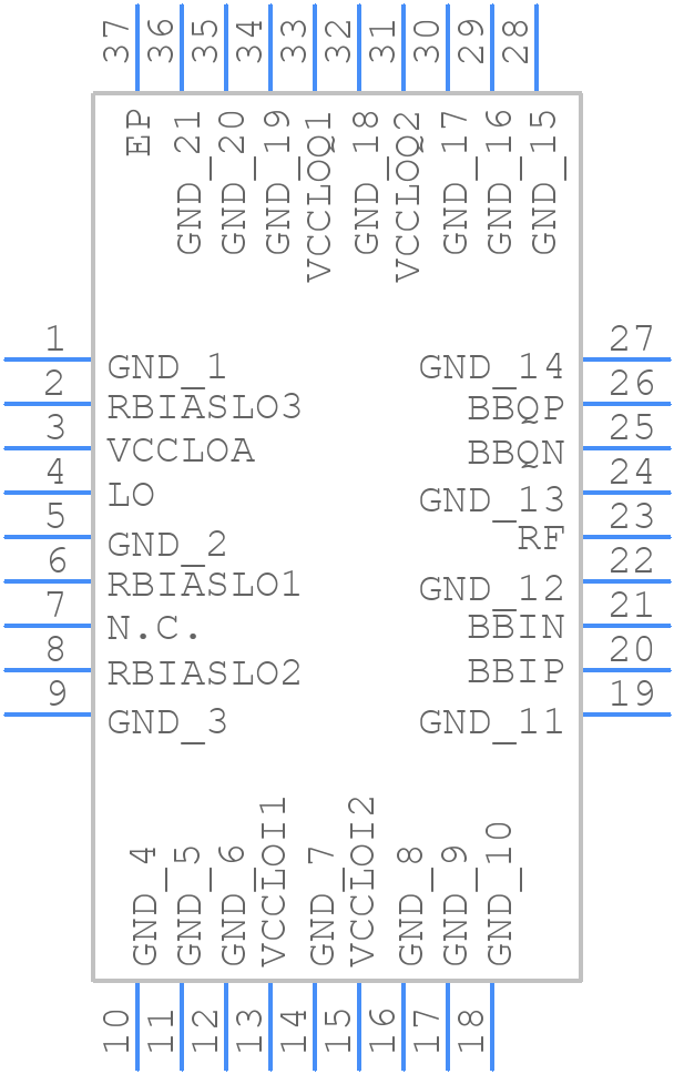 MAX2022ETX+ - Analog Devices - PCB symbol