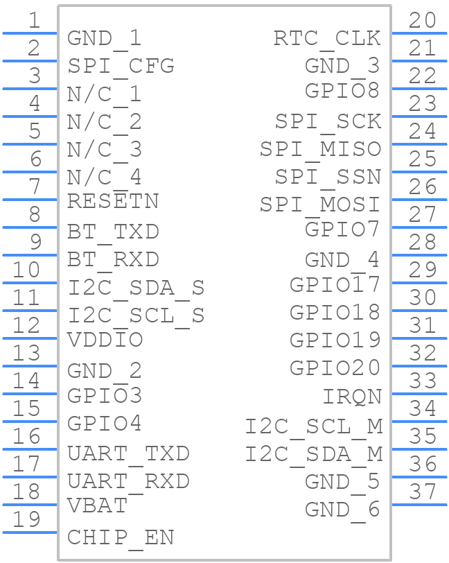 ATWINC3400-MR210CA - Microchip - PCB symbol
