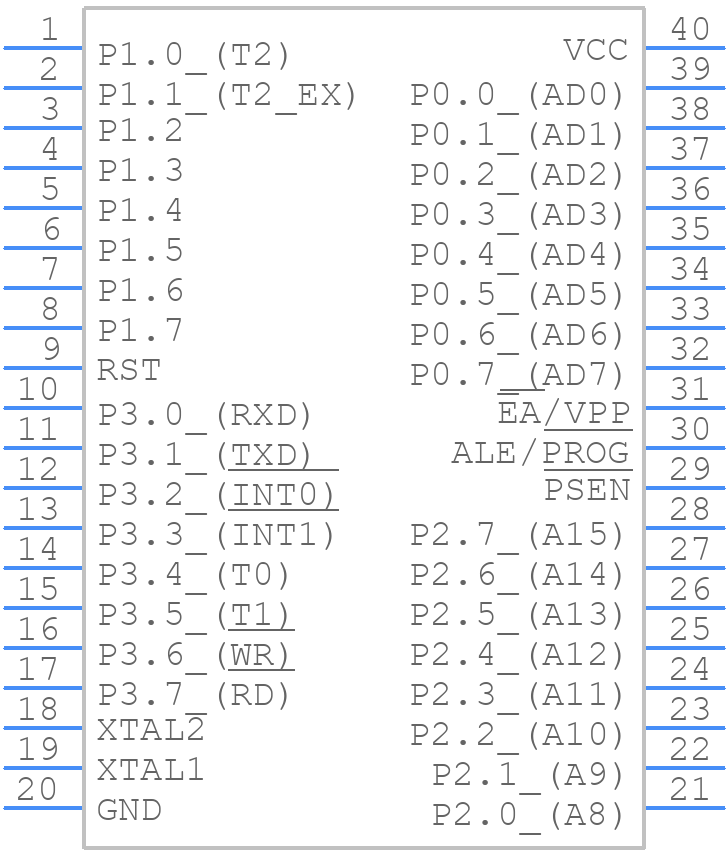 AT89C52-12PI - Microchip - PCB symbol