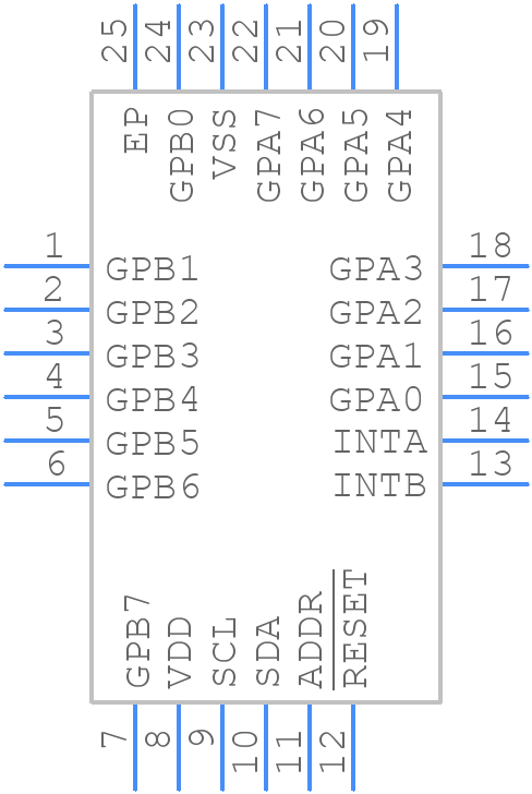 MCP23018T-E/MJ - Microchip - PCB symbol