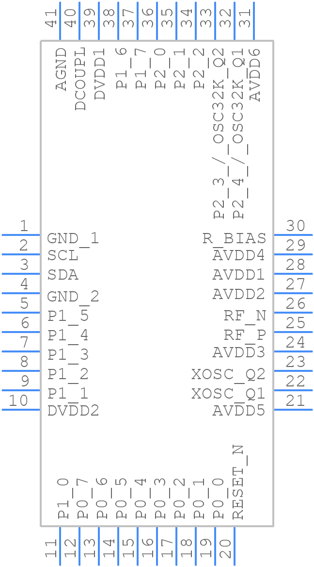 CC2541F256TRHARQ1 - Texas Instruments - PCB symbol