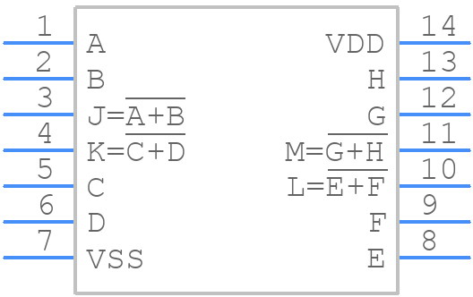 CD4001UBPW - Texas Instruments - PCB symbol