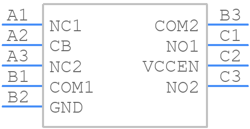 MAX14589EEWL+T - Analog Devices - PCB symbol