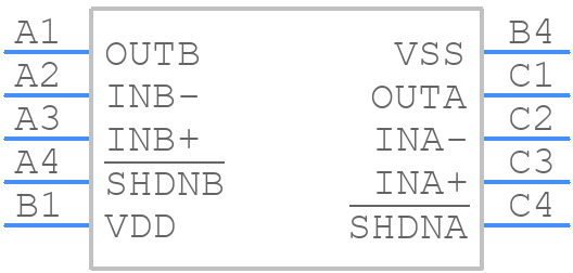 MAX4253EBC+T - Analog Devices - PCB symbol