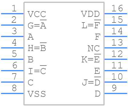 CD4009UBPWR - Texas Instruments - PCB symbol