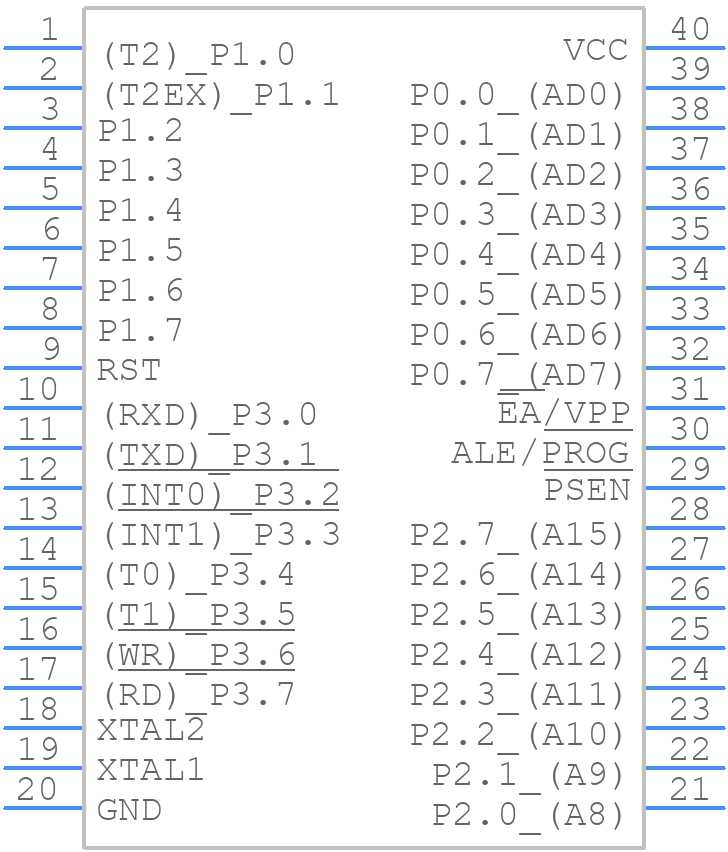 AT89C51RC-24PU - Microchip - PCB symbol