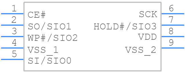 SST26WF080BT-104I/NP - Microchip - PCB symbol