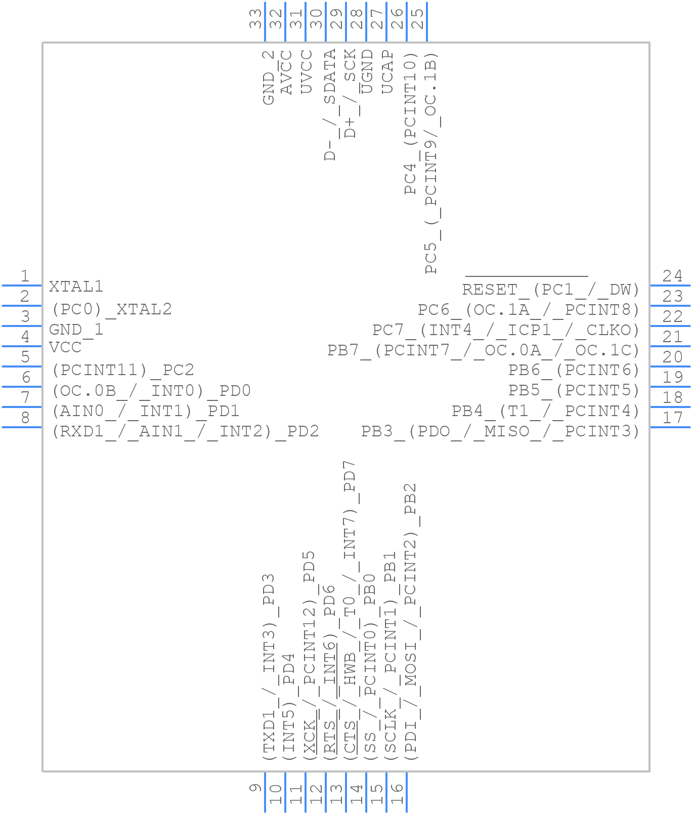 AT90USB162-16MUR - Microchip - PCB symbol