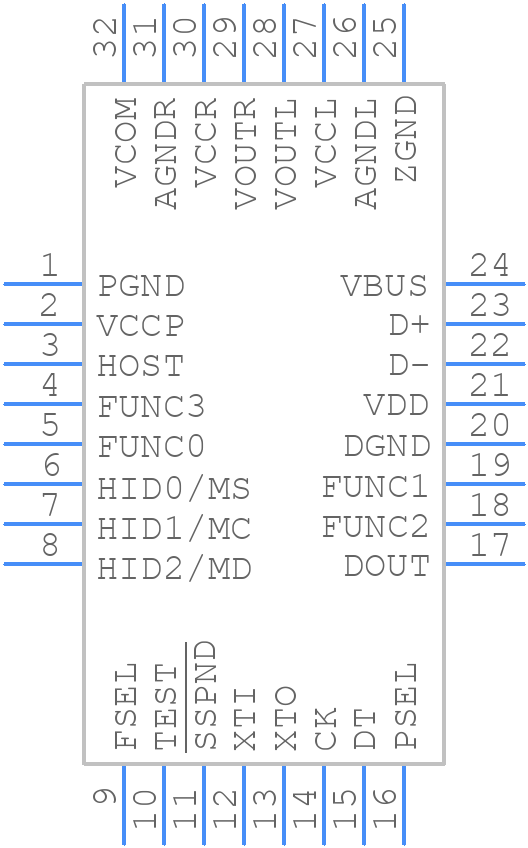 PCM2706PJTG4 - Texas Instruments - PCB symbol