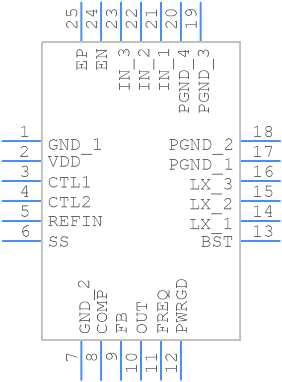MAX8643ETG+ - Analog Devices - PCB symbol