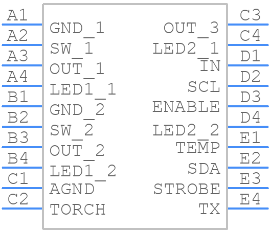 LM3646YFQR - Texas Instruments - PCB symbol