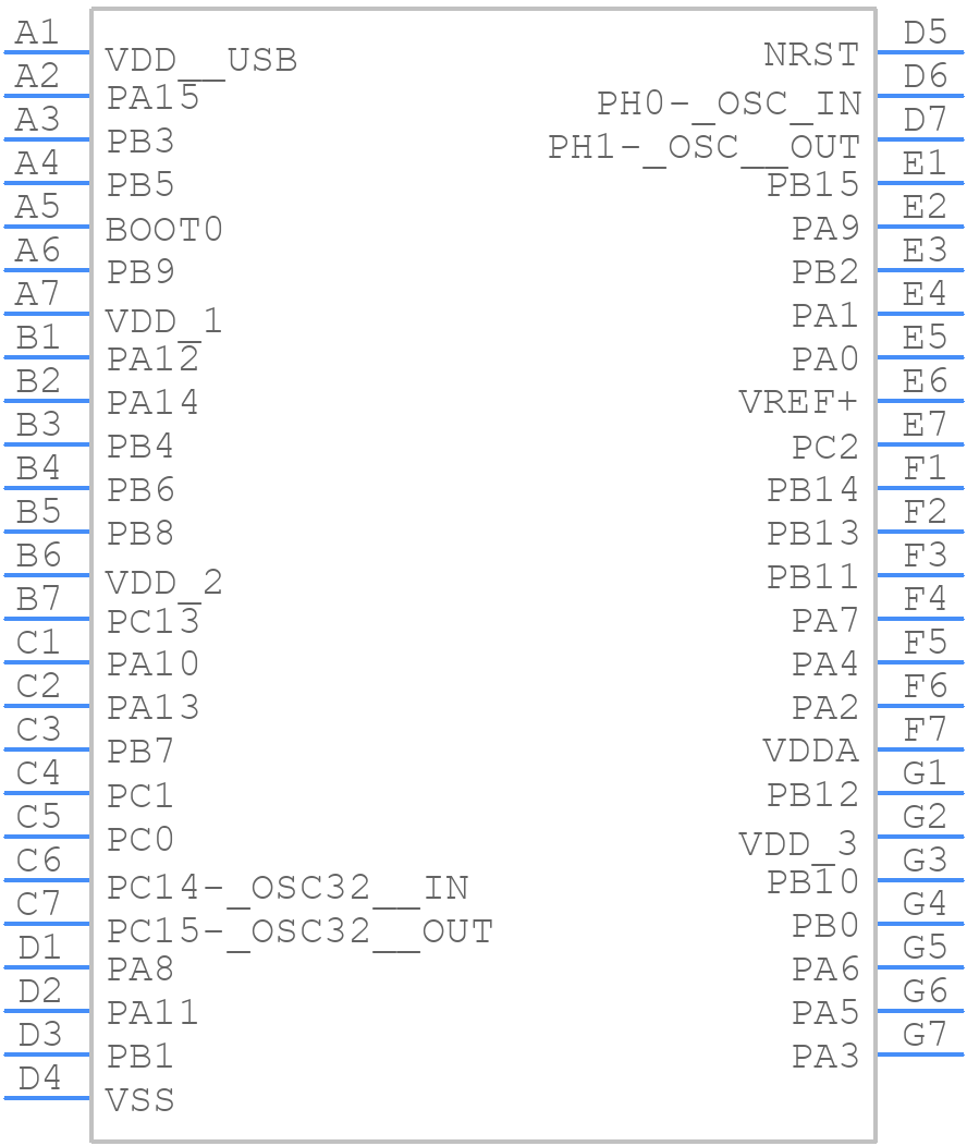 STM32L082CZY6TR - STMicroelectronics - PCB symbol