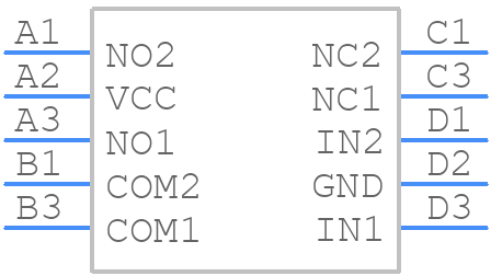 TS5A22362YZPR - Texas Instruments - PCB symbol