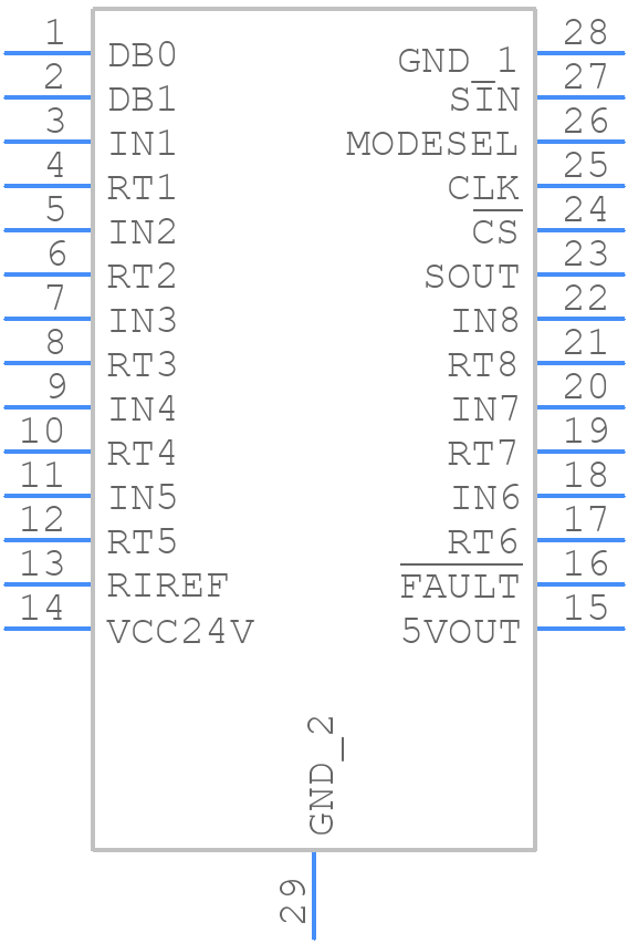 MAX31913AUI+T - Analog Devices - PCB symbol
