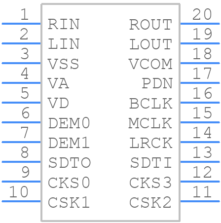 AK4556VT - Asahi Kasei Microdevices - PCB symbol