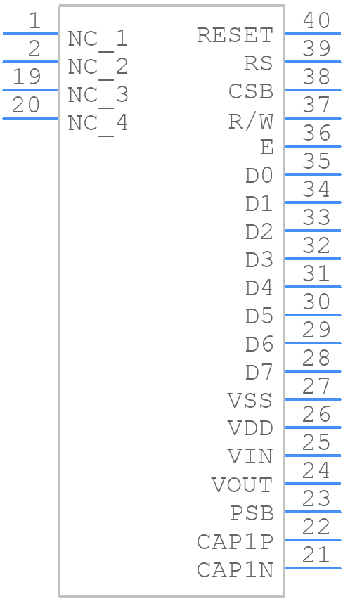 EA DOGM163W-A - Display Visions - PCB symbol