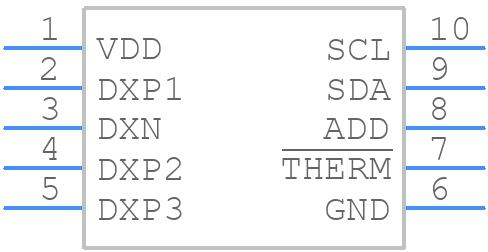 MAX31730AUB+ - Analog Devices - PCB symbol