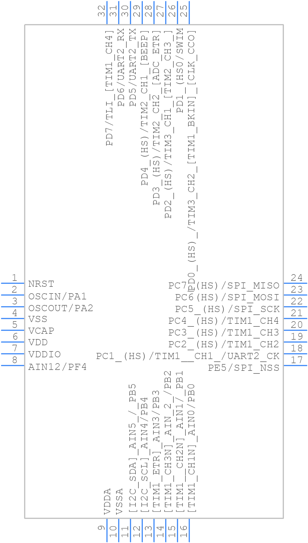STM8S105K4T6CTR - STMicroelectronics - PCB symbol