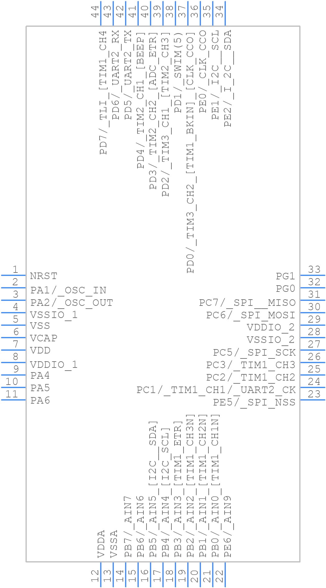 STM8S105S4T6CTR - STMicroelectronics - PCB symbol