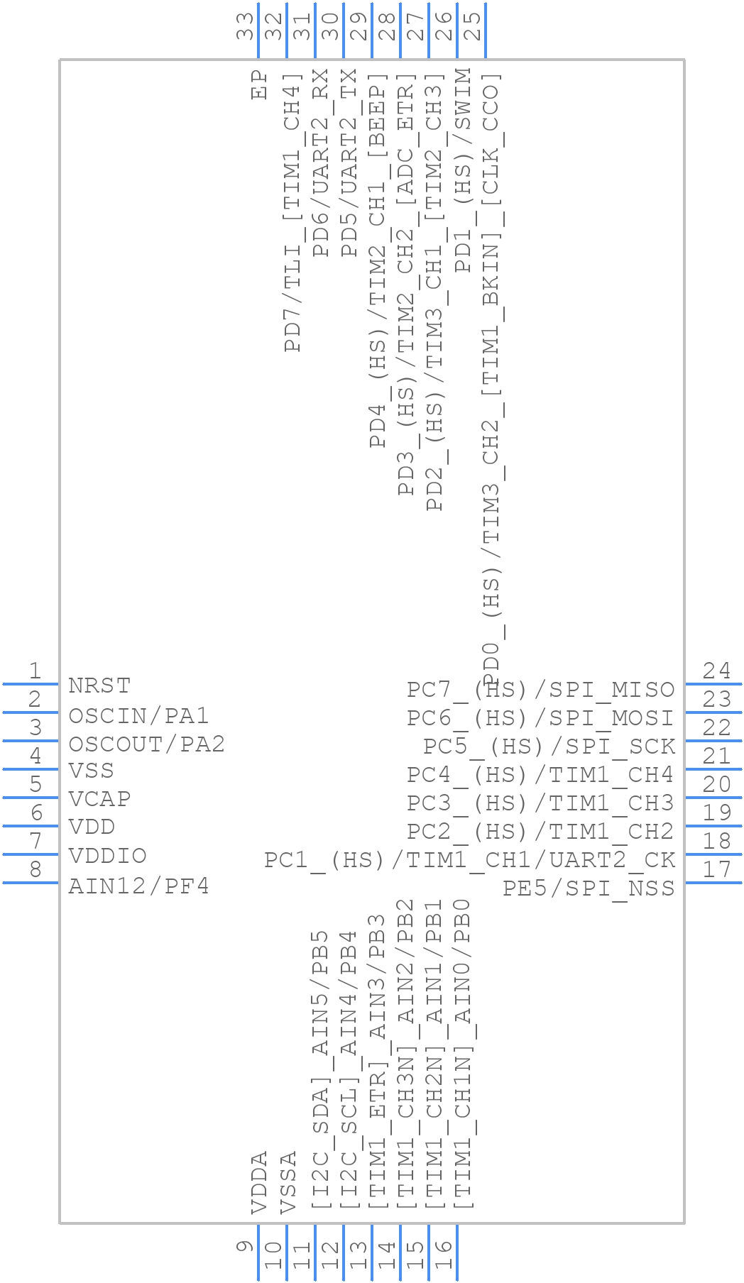 STM8S105K6U6 - STMicroelectronics - PCB symbol