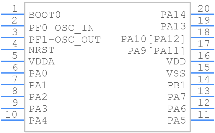 STM32F070F6P6TR - STMicroelectronics - PCB symbol
