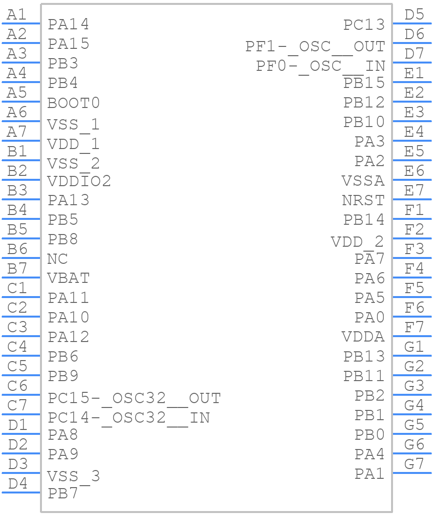 STM32F072CBY7TR - STMicroelectronics - PCB symbol