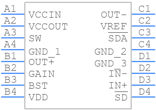 TPA2100P1YZHT - Texas Instruments - PCB symbol