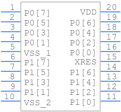 CY8C21334-24PVXI - Infineon - PCB symbol