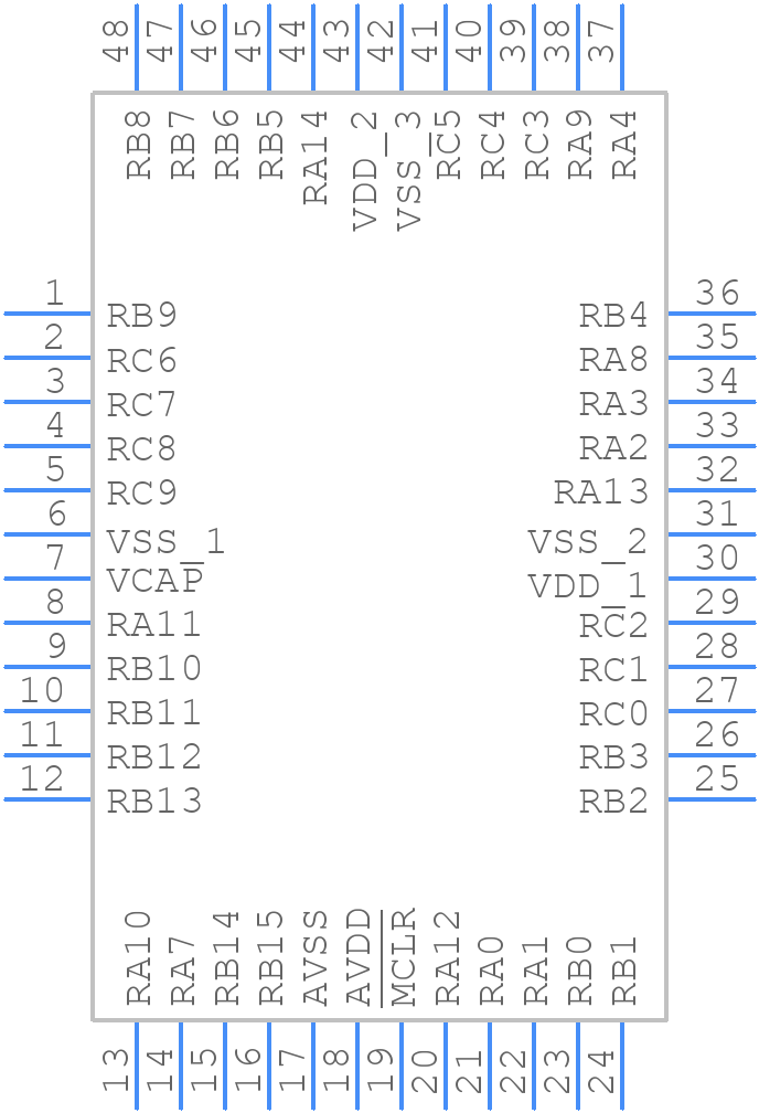 PIC24FJ256GA705-I/PT - Microchip - PCB symbol