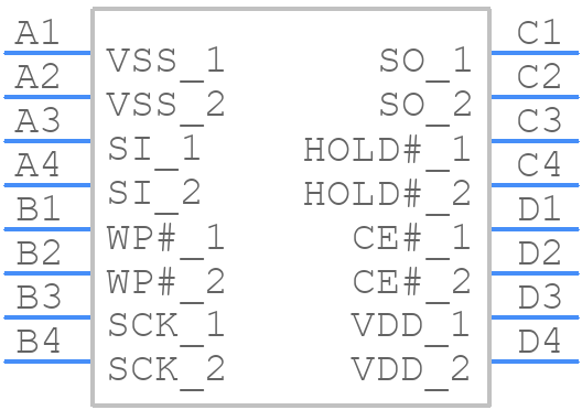 SST25VF080B-50-4I-ZCE - Microchip - PCB symbol