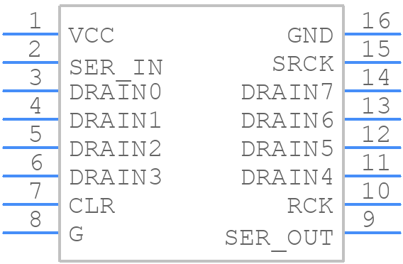 TLC6C598CQDRQ1 - Texas Instruments - PCB symbol