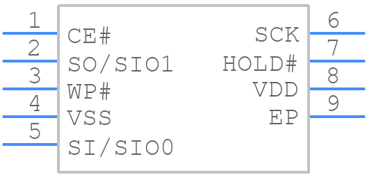 SST25PF040CT-40I/NP - Microchip - PCB symbol