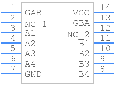 SN74LS243N - Texas Instruments - PCB symbol