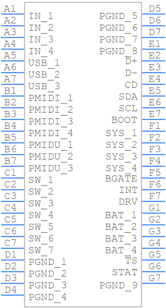 BQ24160YFFT - Texas Instruments - PCB symbol
