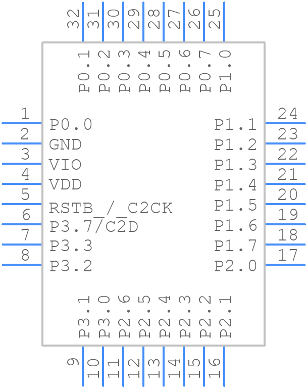 EFM8BB31F16G-B-QFP32 - Silicon Labs - PCB symbol