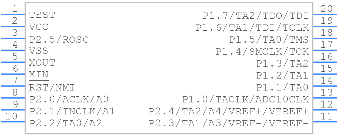 MSP430F1132IPWR - Texas Instruments - PCB symbol