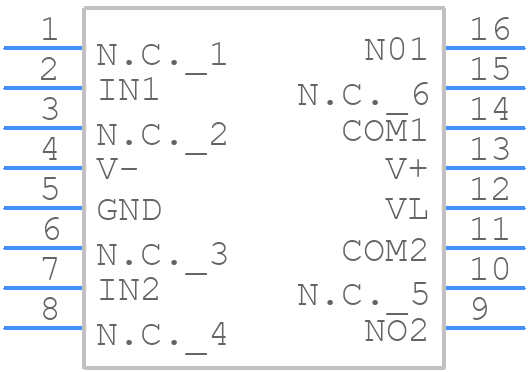 MAX4690CPE+ - Analog Devices - PCB symbol