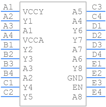 ADG3308BCBZ-1-RL7 - Analog Devices - PCB symbol
