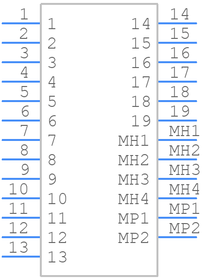 GT32-19DP-0.75H - Hirose - PCB symbol