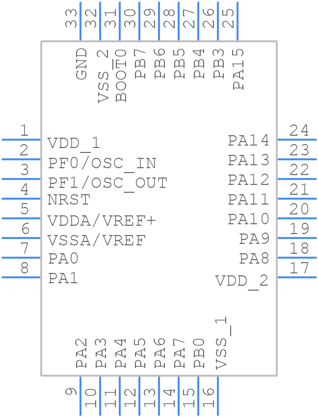 STM32F301K8U6TR - STMicroelectronics - PCB symbol