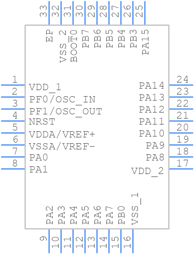 STM32F301K8U7 - STMicroelectronics - PCB symbol