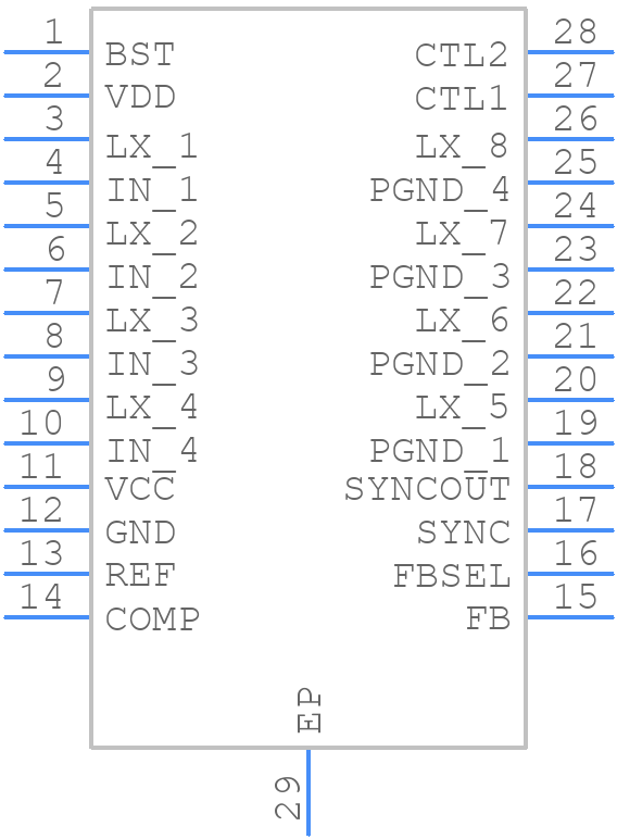 MAX1945SEUI+ - Analog Devices - PCB symbol