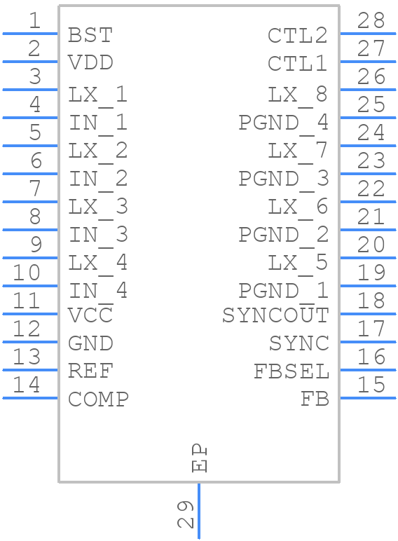 MAX1945SEUI+T - Analog Devices - PCB symbol